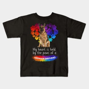 My Heart Is Held By The Paws Of A German Shepherd Kids T-Shirt